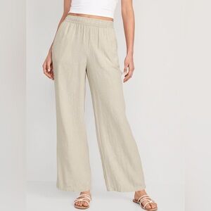 Linen blend flax long pants with draw string. Women’s M